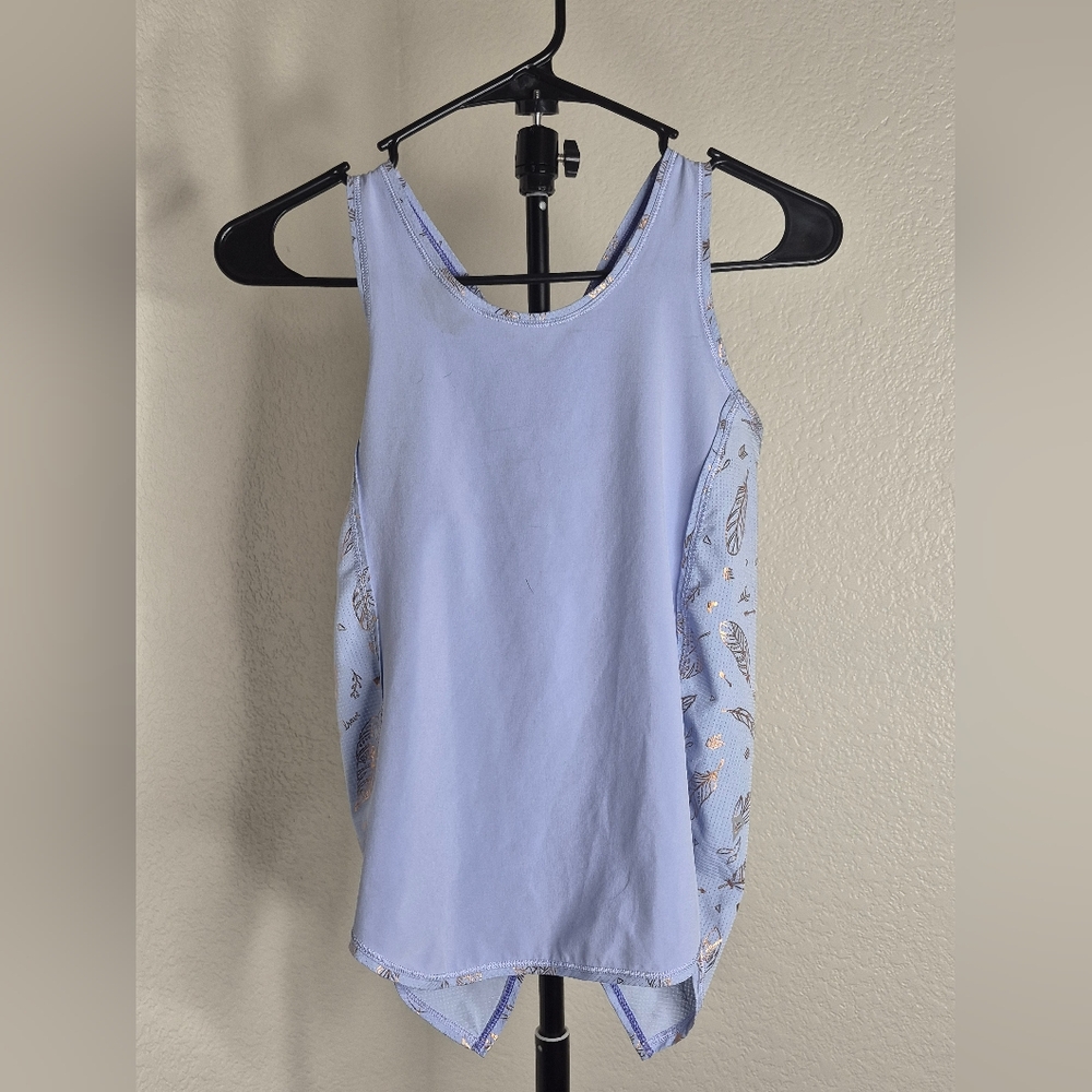 Ivivva Light Blue Tank Top with Patterned Sides